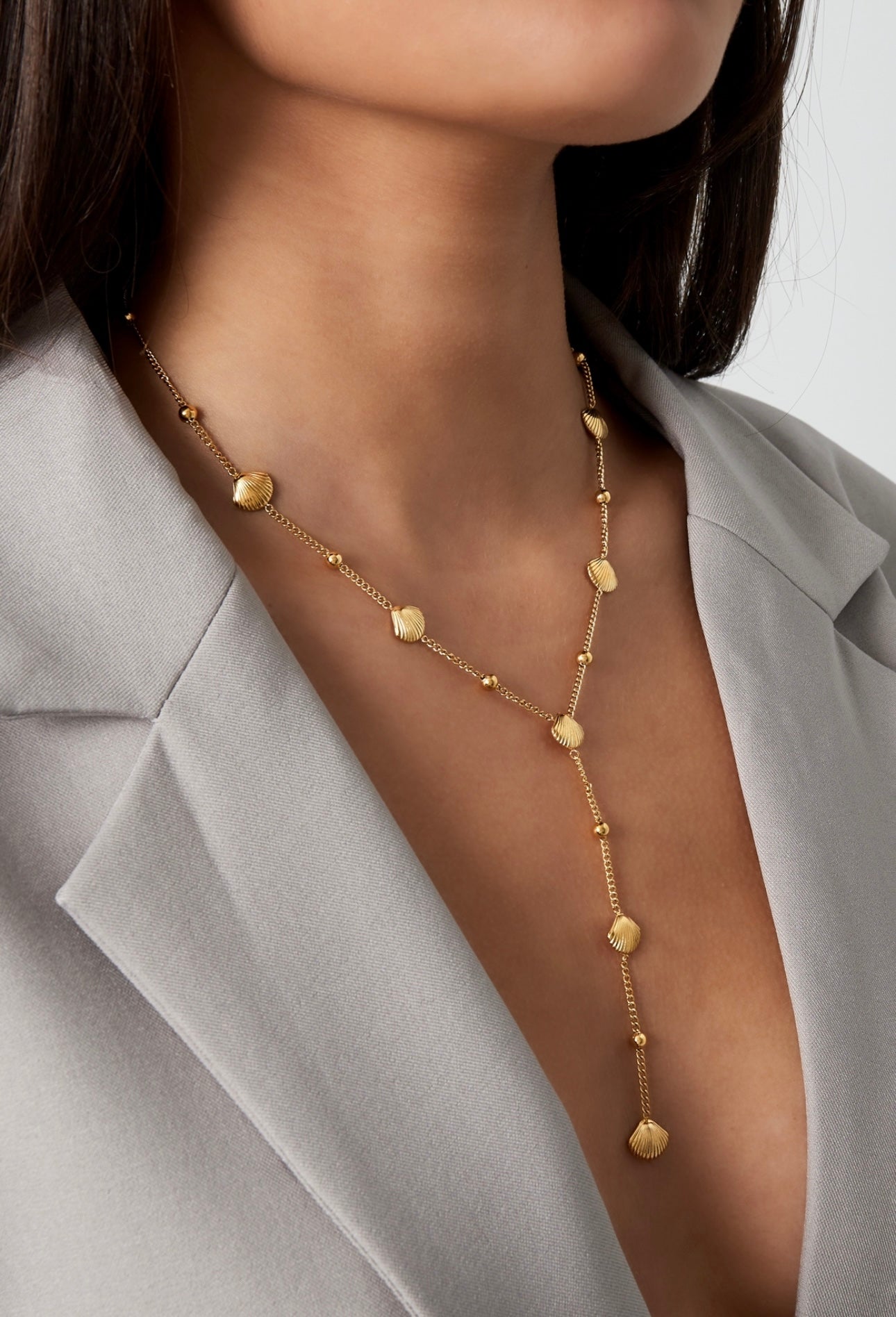 Collier Y doré