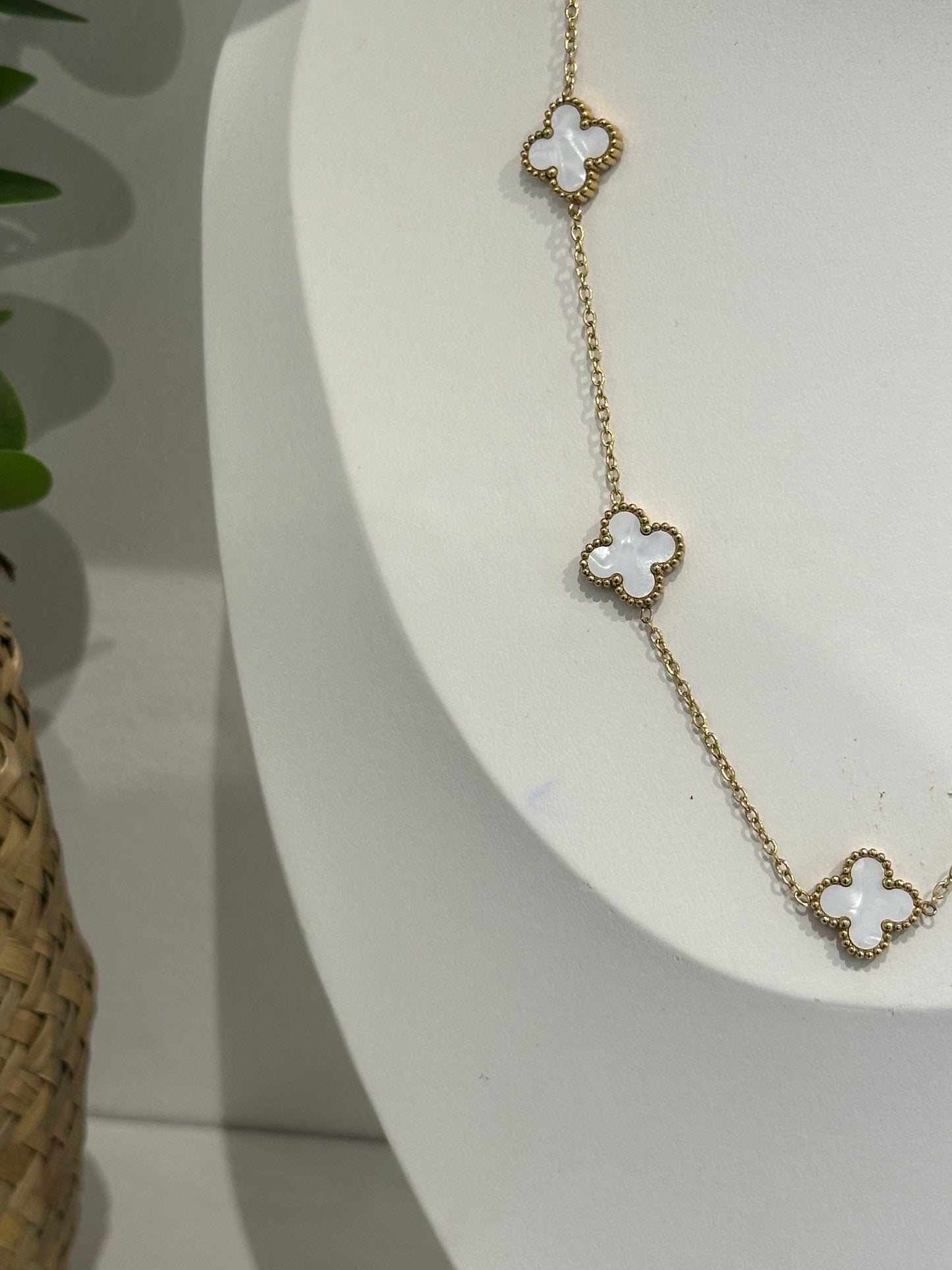 Collier Vanille Blanc doré