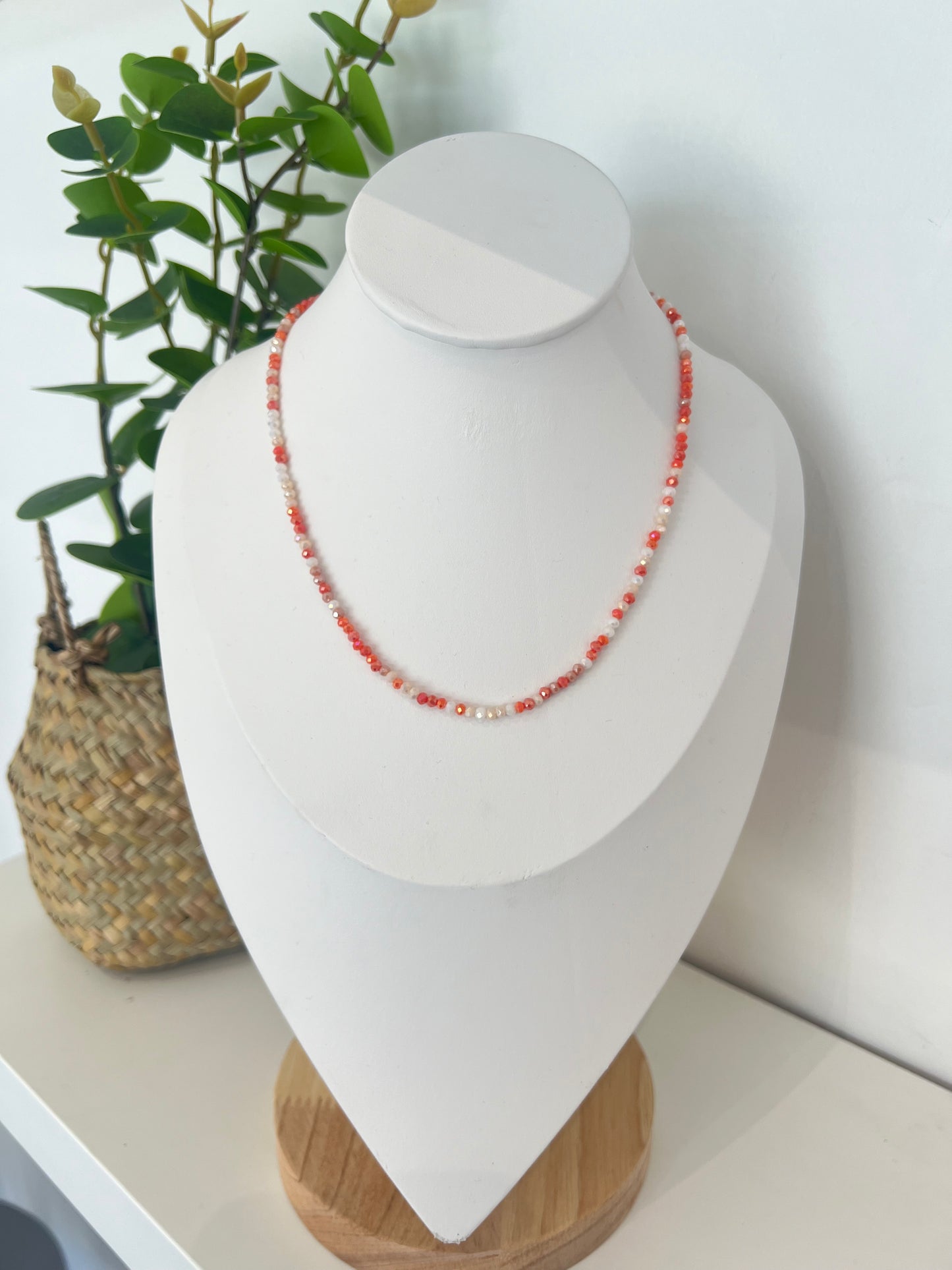 Collier perle orange