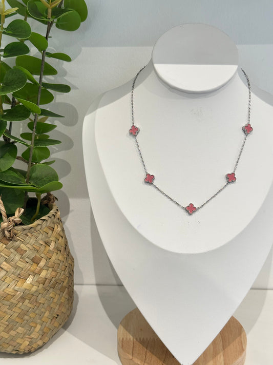 Collier Vanille Rose argenté