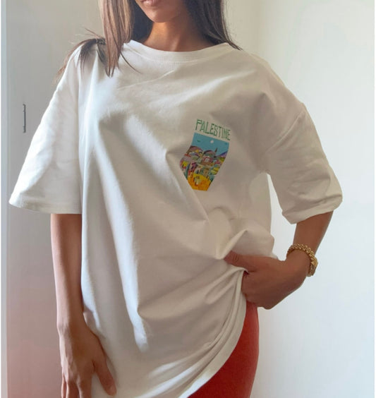 T-SHIRT PALESTINE BLANC