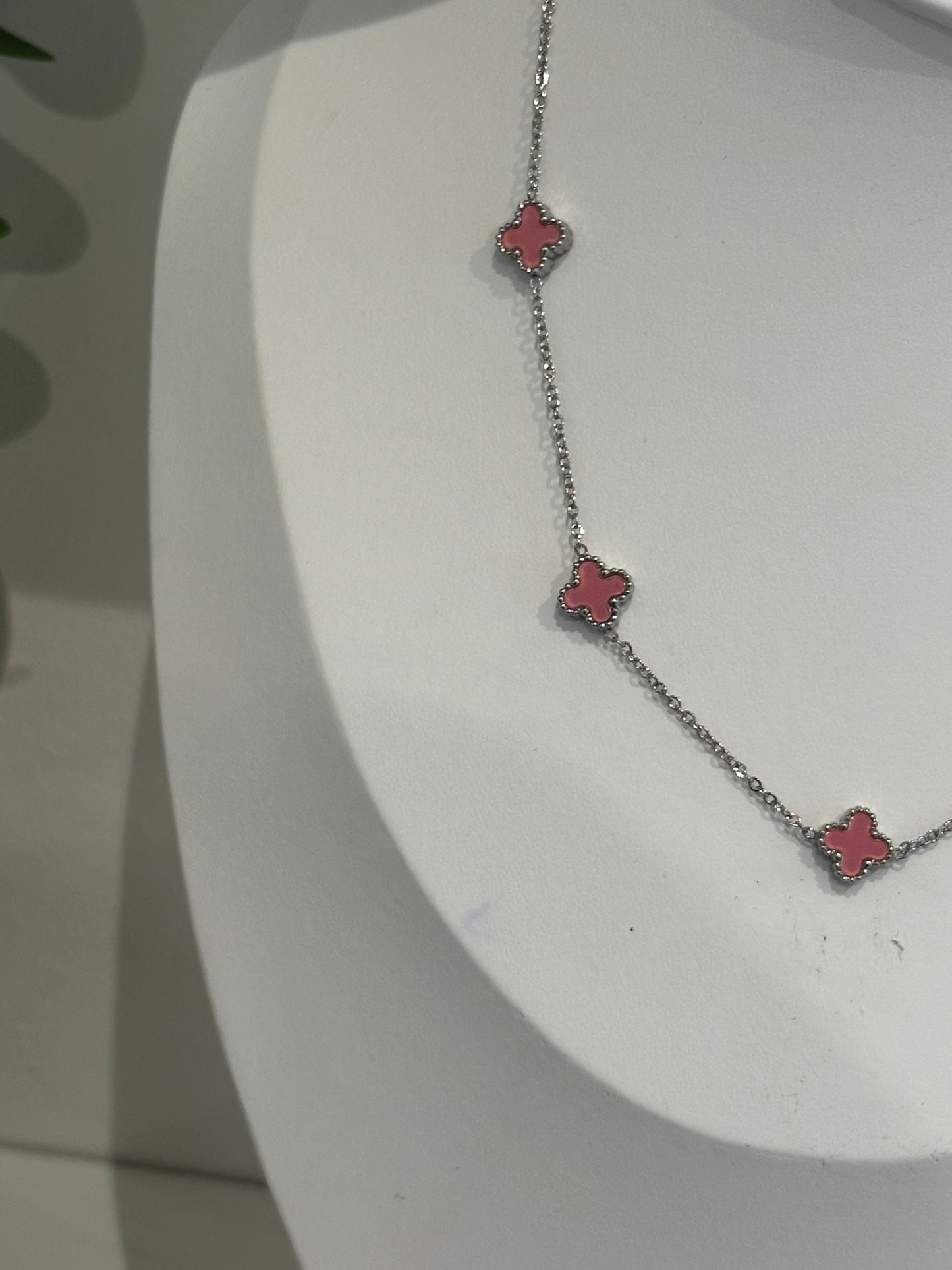 Collier Vanille Rose argenté